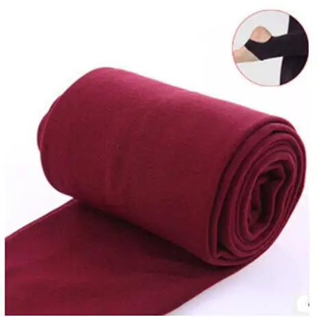 2023 Autumn Winter Woman Thick Warm Leggings Candy Color Brushed Charcoal Stretch Thermal Fleece Pants Trample Feet Leggings