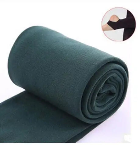 2023 Autumn Winter Woman Thick Warm Leggings Candy Color Brushed Charcoal Stretch Thermal Fleece Pants Trample Feet Leggings