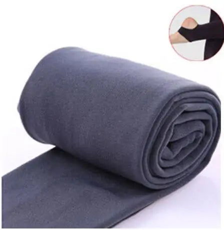 2023 Autumn Winter Woman Thick Warm Leggings Candy Color Brushed Charcoal Stretch Thermal Fleece Pants Trample Feet Leggings