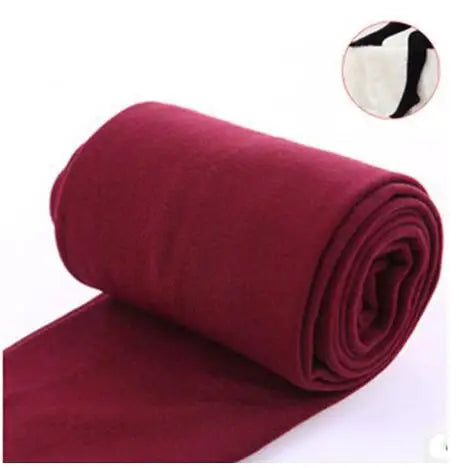 2023 Autumn Winter Woman Thick Warm Leggings Candy Color Brushed Charcoal Stretch Thermal Fleece Pants Trample Feet Leggings