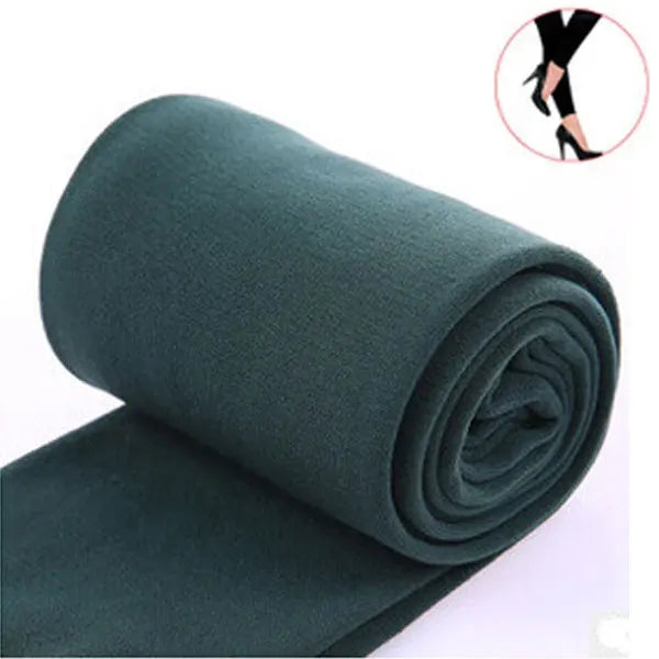 2023 Autumn Winter Woman Thick Warm Leggings Candy Color Brushed Charcoal Stretch Thermal Fleece Pants Trample Feet Leggings