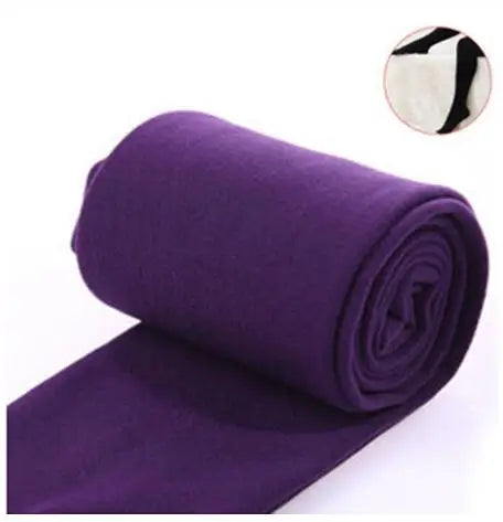 2023 Autumn Winter Woman Thick Warm Leggings Candy Color Brushed Charcoal Stretch Thermal Fleece Pants Trample Feet Leggings