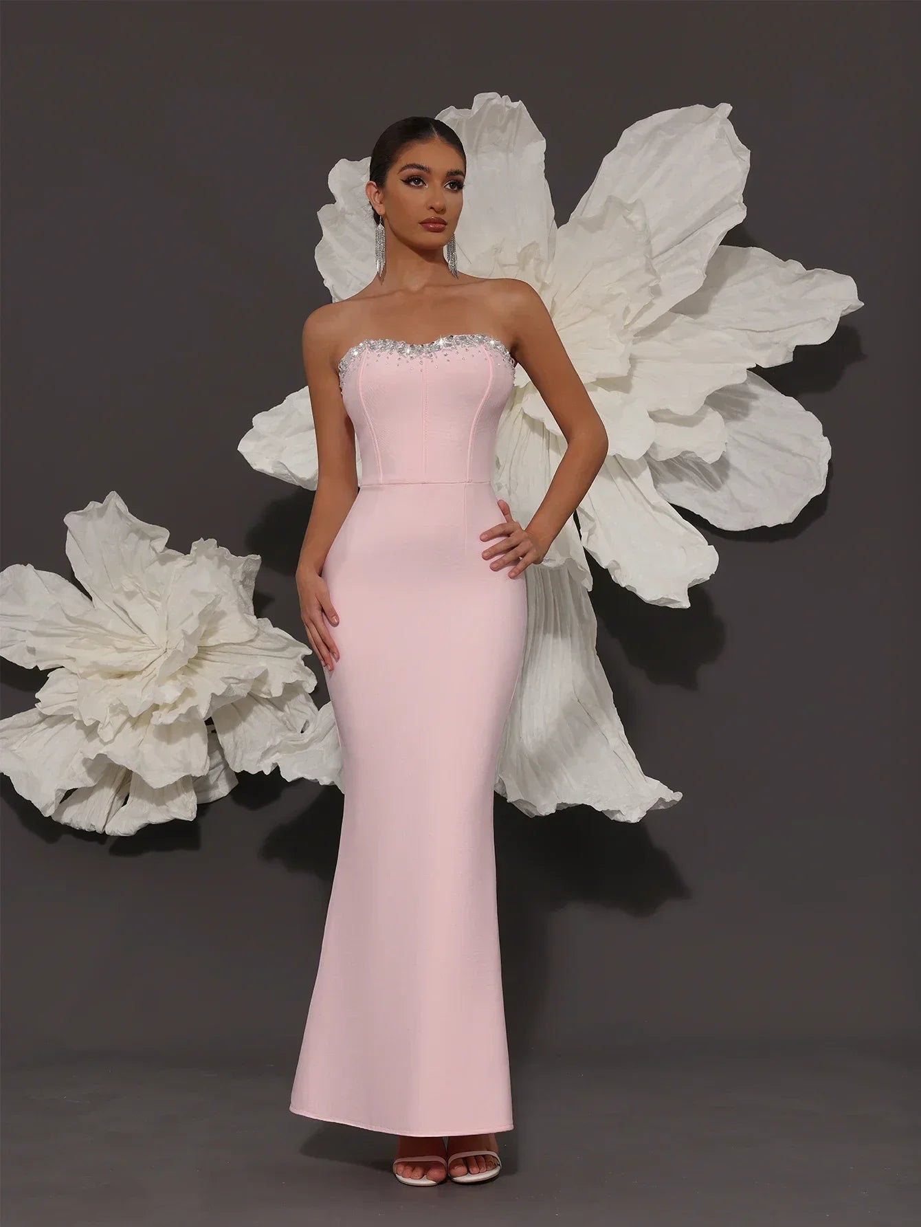 White Bandage Dress Luxury 2024 Bandage Dresses Woman High Quality Elegant Fashionable Dress Cocktail Party Evening Dress