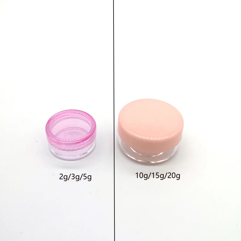 10Pcs Empty 2/3/5/10/15/20g Small Clear Plastic Cosmetic Jars w/ Lids Mini Travel Make Up Pots Container For Face Cream Lip Balm