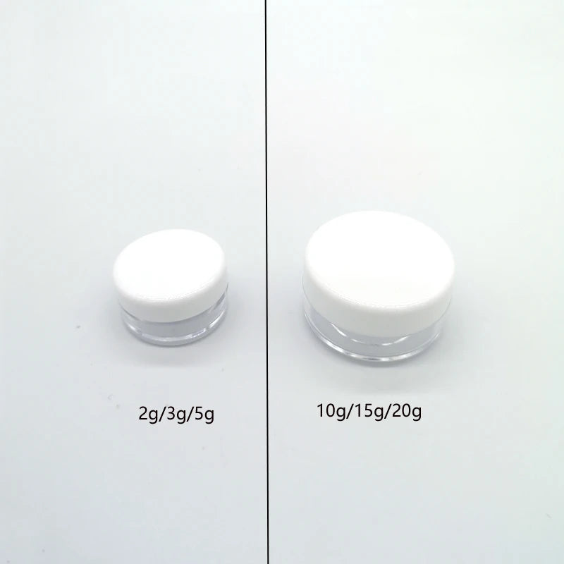 10Pcs Empty 2/3/5/10/15/20g Small Clear Plastic Cosmetic Jars w/ Lids Mini Travel Make Up Pots Container For Face Cream Lip Balm