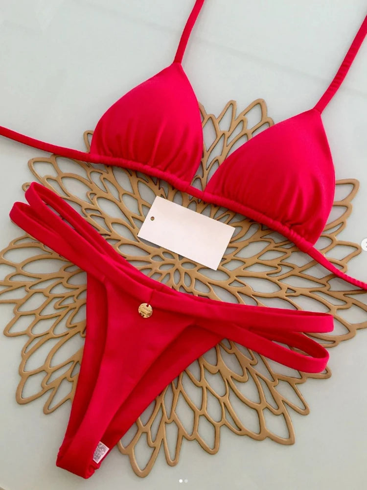 OIINAA Bikini Set Women Swimsuit Two-Piece Chic Cheetah Print Female Sexy Swimwear Lace Up Bathing Summer 2025 Fashion Beachwear