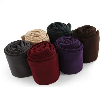 2023 Autumn Winter Woman Thick Warm Leggings Candy Color Brushed Charcoal Stretch Thermal Fleece Pants Trample Feet Leggings