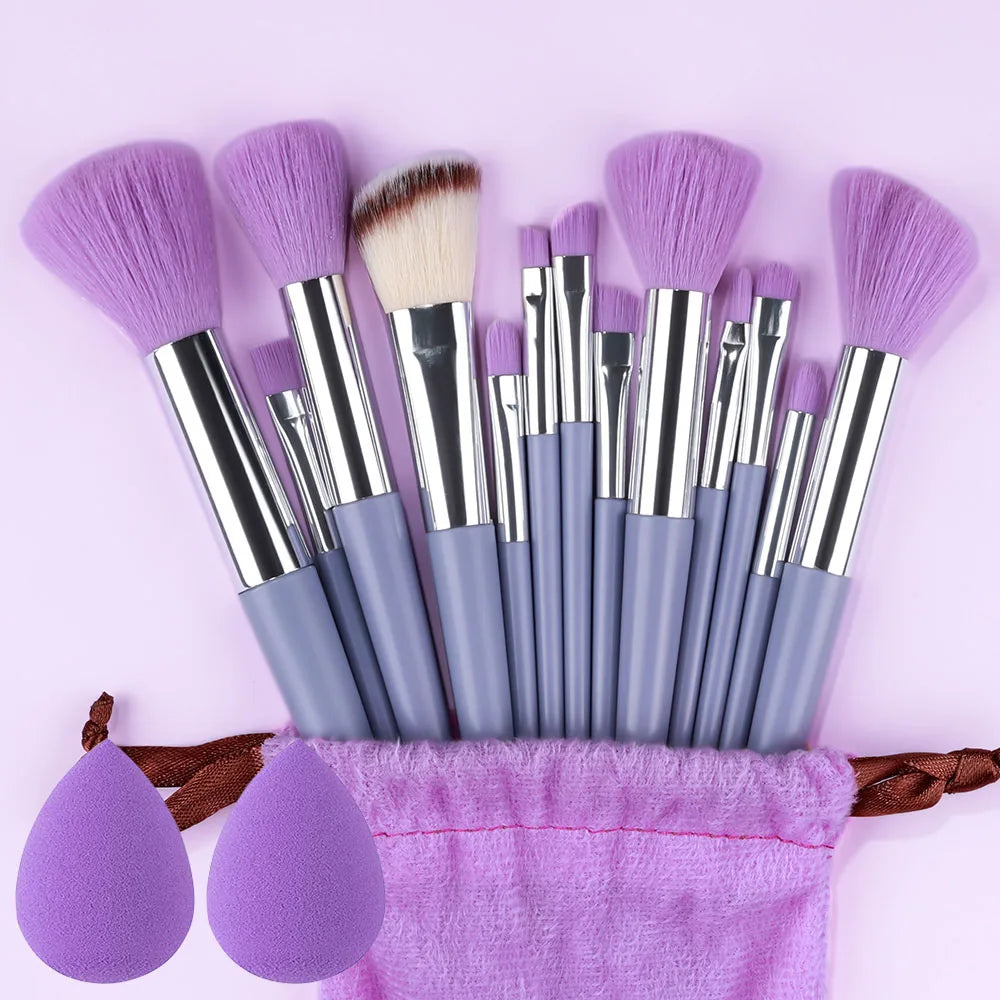 10/14Pcs Makeup Brushes Set EyeShadow Foundation Women Cosmetic Loose Powder Blush Super Soft Blending Make Up Brush Beauty Tool