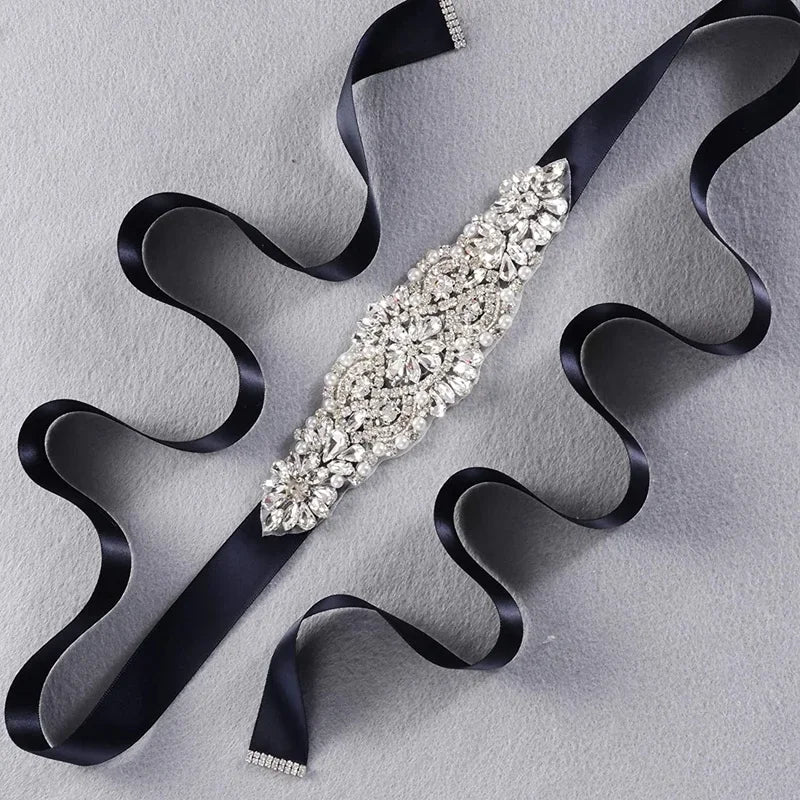 JLZXSY Handmade Pearl Rhinestone Belt Bridesmaid Bridal Sash Belts for Wedding Dresses Designer Crystal Belts
