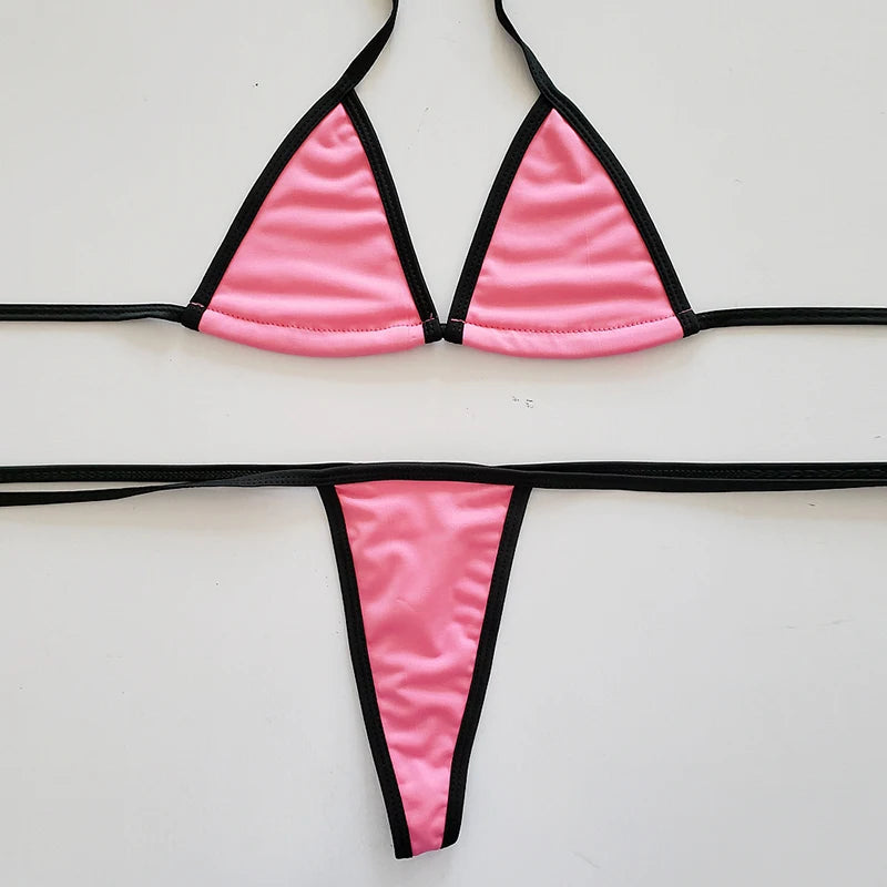 12 Colors Women Swimsuit 2025 Girl Swimwear String Extreme Sexy Bikini Set Split Thong Summer Beach Micro Dress Female Outfits