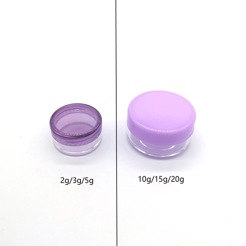 10Pcs Empty 2/3/5/10/15/20g Small Clear Plastic Cosmetic Jars w/ Lids Mini Travel Make Up Pots Container For Face Cream Lip Balm