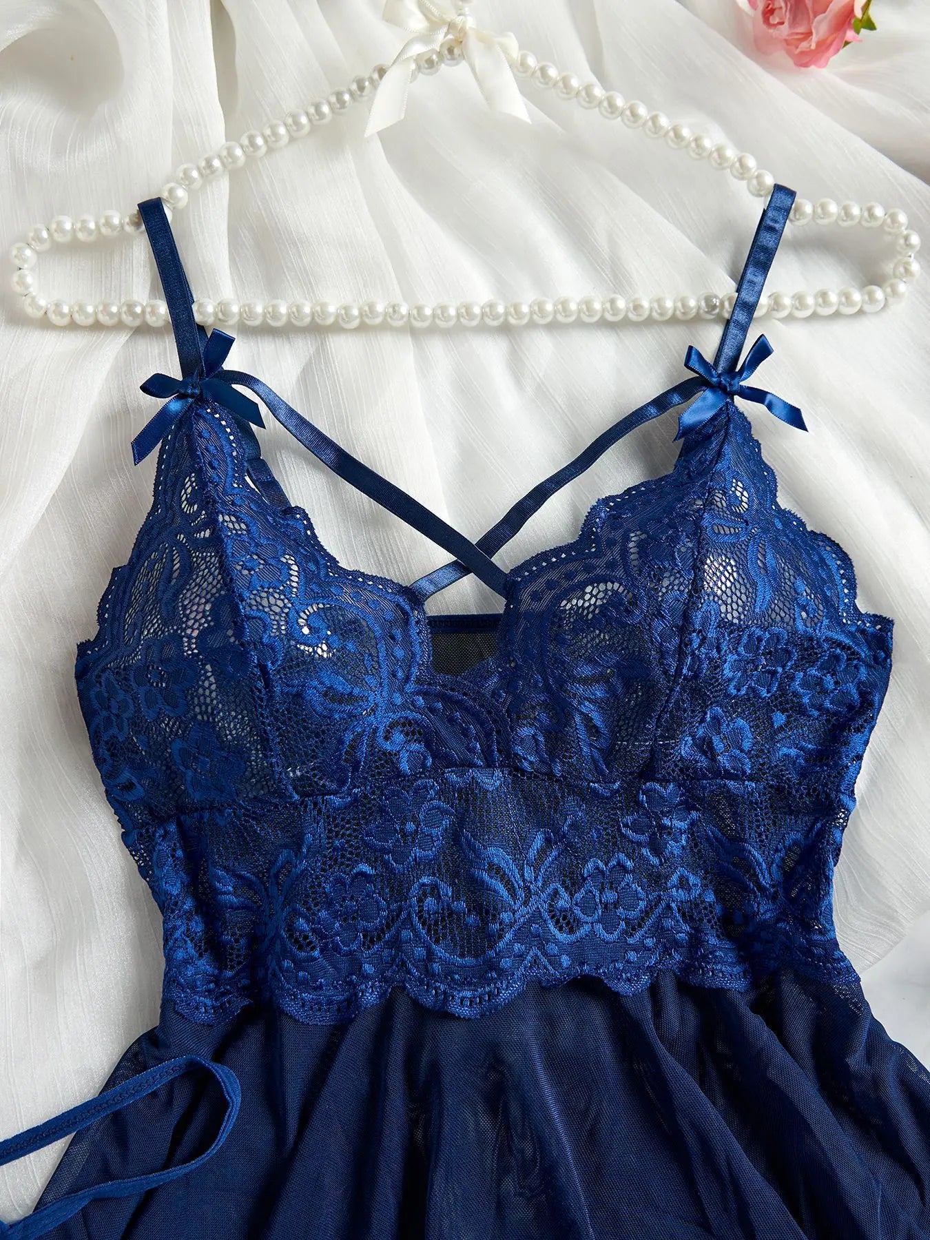 Transparent Red Sexy Lingerie Women's Underwear See Through Sleepwear Lace Nightdress And Panty Pijamas Sets Female Sexy Nighty