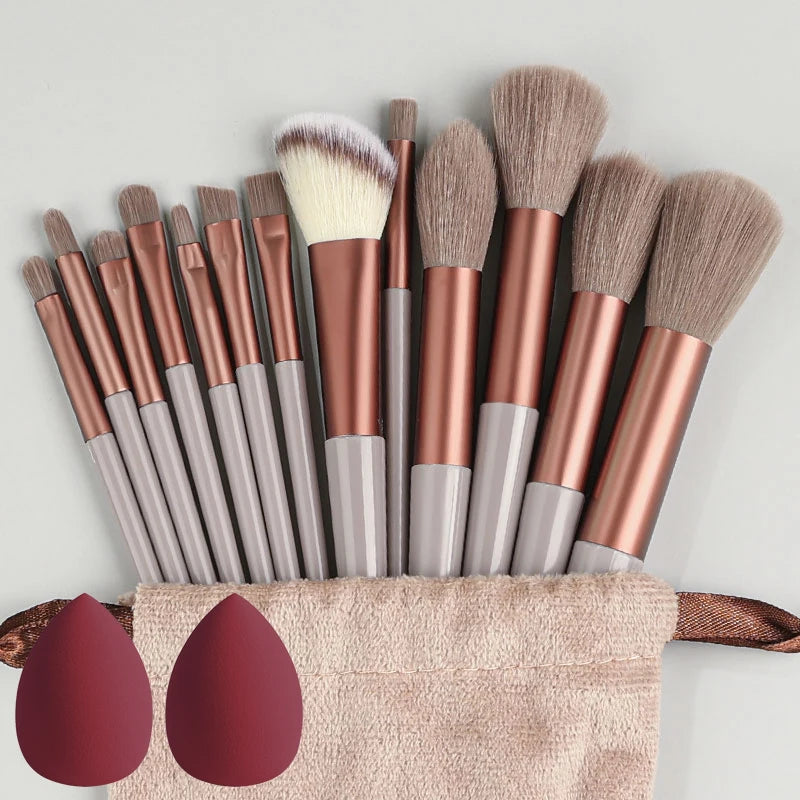 10/14Pcs Makeup Brushes Set EyeShadow Foundation Women Cosmetic Loose Powder Blush Super Soft Blending Make Up Brush Beauty Tool