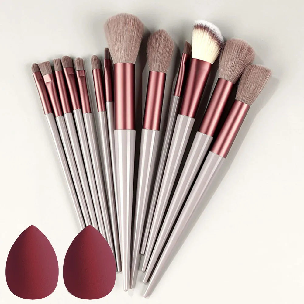 10/14Pcs Makeup Brushes Set EyeShadow Foundation Women Cosmetic Loose Powder Blush Super Soft Blending Make Up Brush Beauty Tool