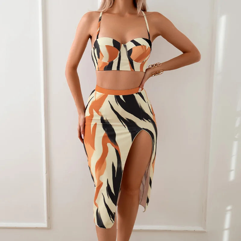2024 3 Pieces Push Up Bikini Women With Beach Dress High Waist Swimsuit Female Padded Swimwear Bather Bathing Swimming Swim Suit