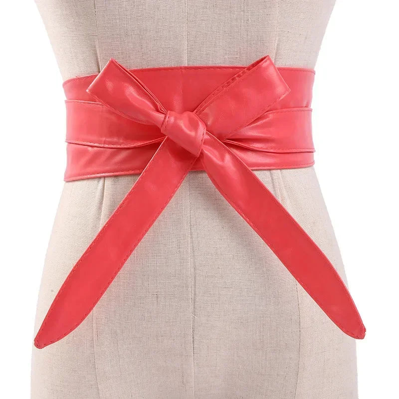 Women's Girdles Fashionable PU Wide Belts Solid Color Beautiful Belts Woman Tight Girdles Apparel Accessories