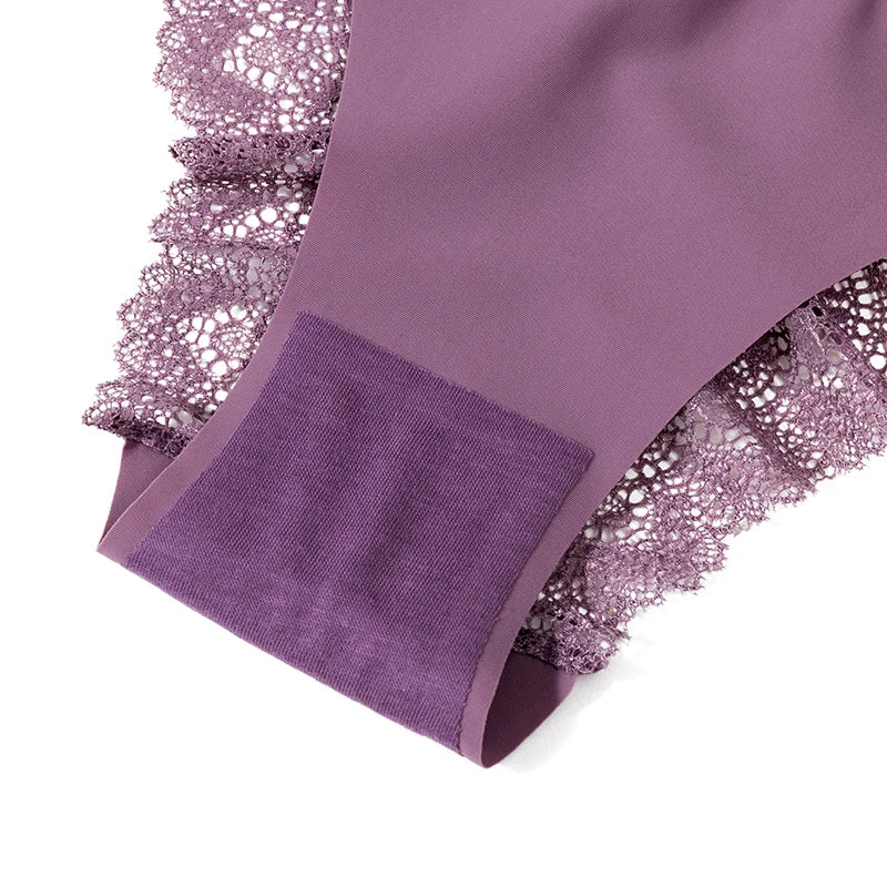 TrowBridge 4PCS/Set Women's Panties Fashion Elegant Lace Underwear Sexy Lingerie Female Breathable Briefs Comfortable Underpants