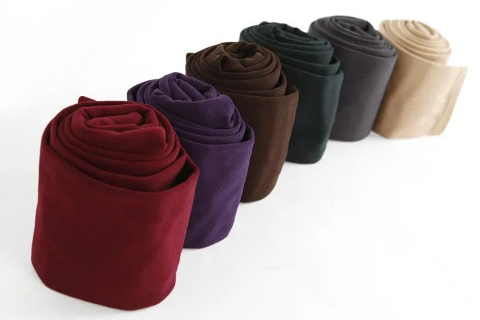 2023 Autumn Winter Woman Thick Warm Leggings Candy Color Brushed Charcoal Stretch Thermal Fleece Pants Trample Feet Leggings