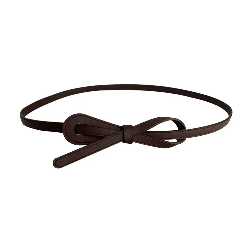 Thin Knot Belts For Women Soft Pu Leather Belt Straps Wild Long Dress Coat Accessories Lady Waistband