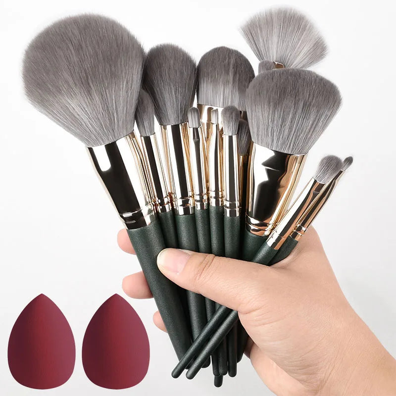 10/14Pcs Makeup Brushes Set EyeShadow Foundation Women Cosmetic Loose Powder Blush Super Soft Blending Make Up Brush Beauty Tool
