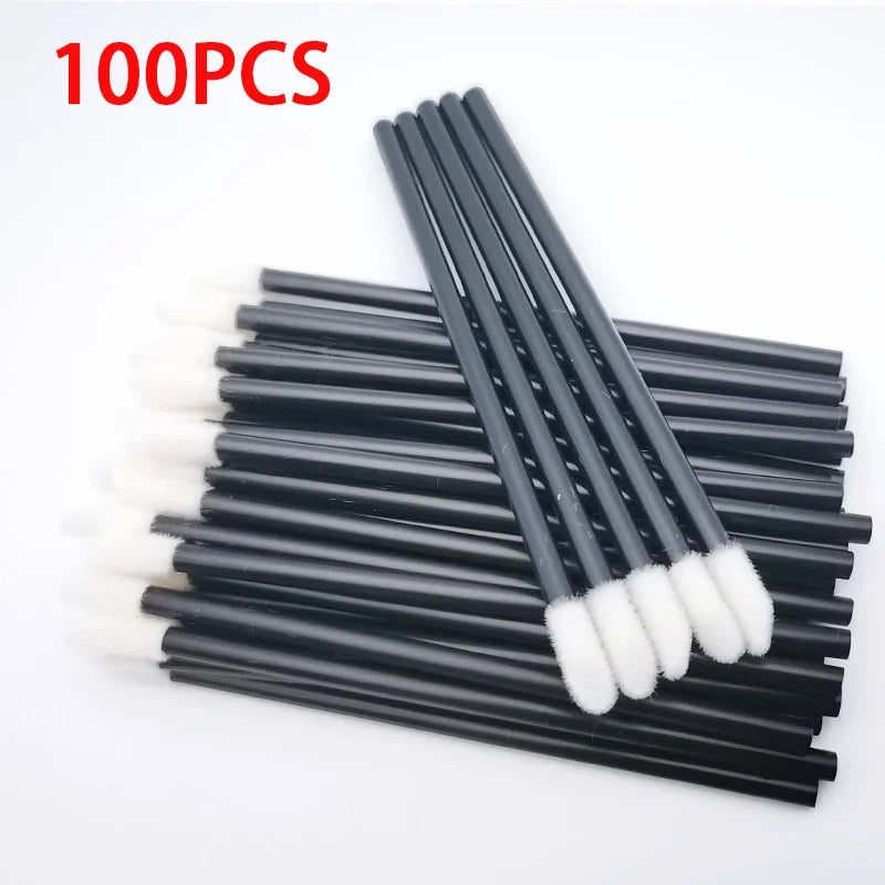 100PCS Disposable Lip Brushes Makeup Brush Eyelashes Extension Applicator Lipstick Wands Set Cosmetic Colourful Make Up Tools