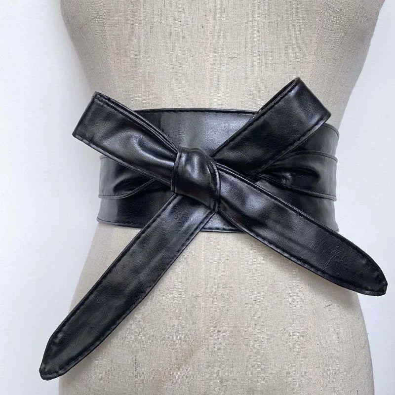 Women's Girdles Fashionable PU Wide Belts Solid Color Beautiful Belts Woman Tight Girdles Apparel Accessories