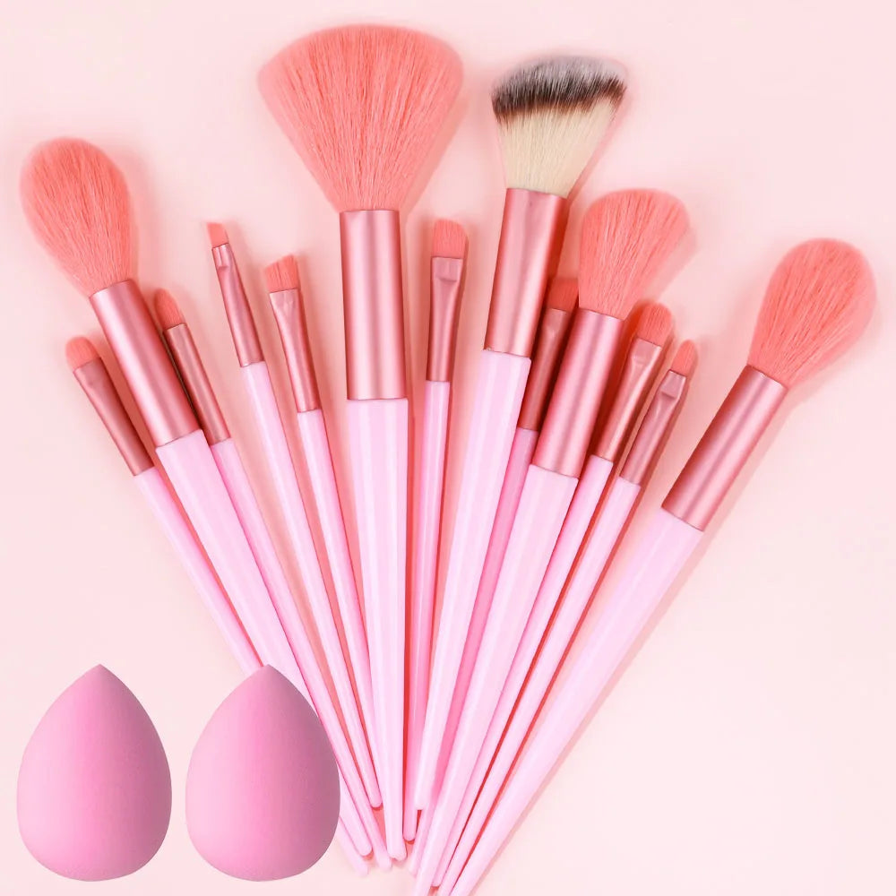 10/14Pcs Makeup Brushes Set EyeShadow Foundation Women Cosmetic Loose Powder Blush Super Soft Blending Make Up Brush Beauty Tool
