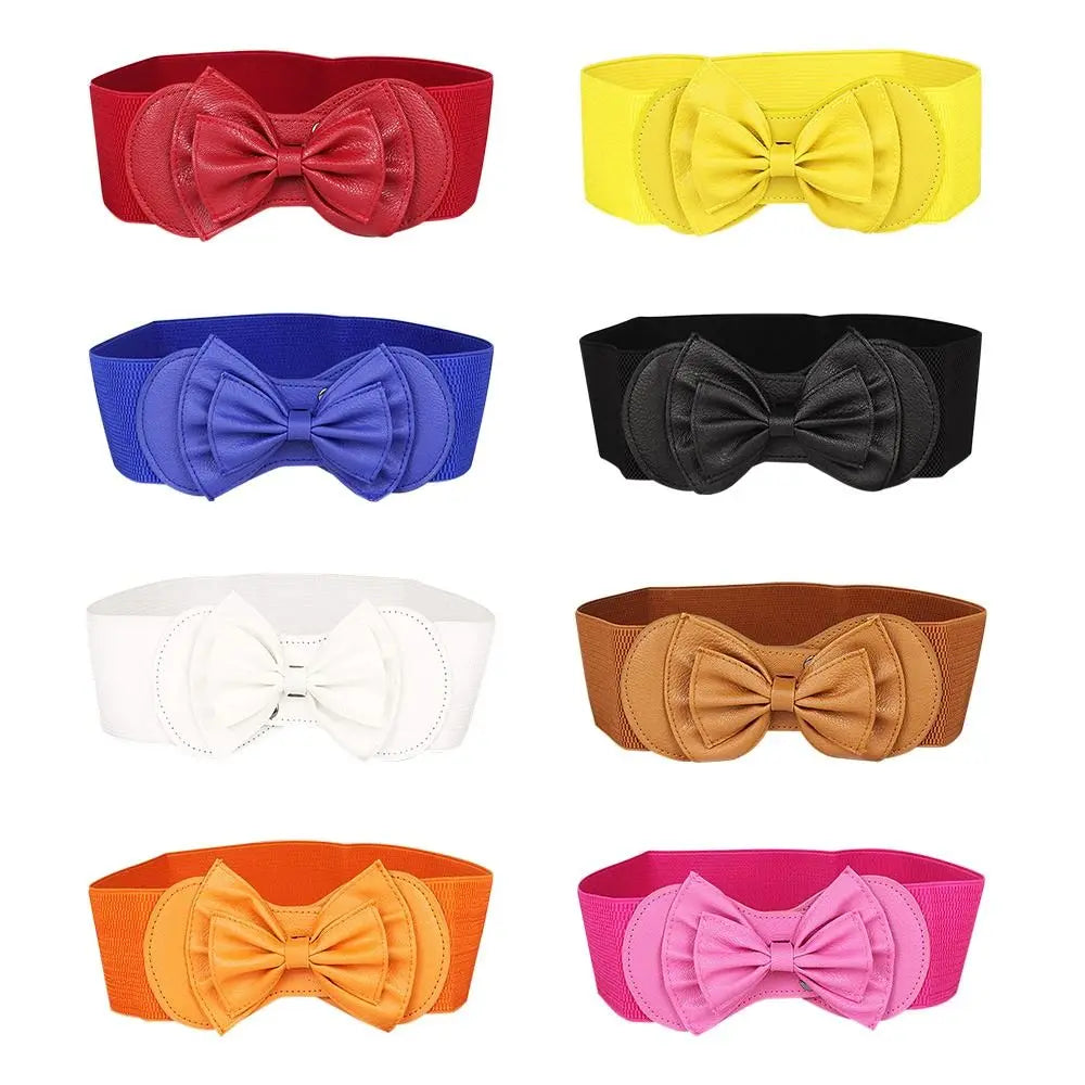 Women Big Bow Waistband Elastic Wide Stretch Waist Belt New Designer Belts Straps for Girls Clothes Accessories Lady Dress Belt