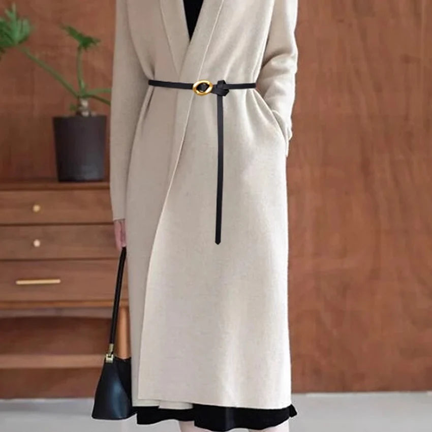 Luxury New Design Gold Buckle Cow Skin Belts Women Fashion Genuine Leather Waistband for Dresses or Overcoat Girdle Width 1.0 cm