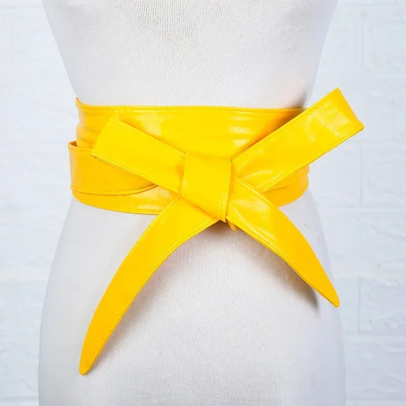 Women's Girdles Fashionable PU Wide Belts Solid Color Beautiful Belts Woman Tight Girdles Apparel Accessories