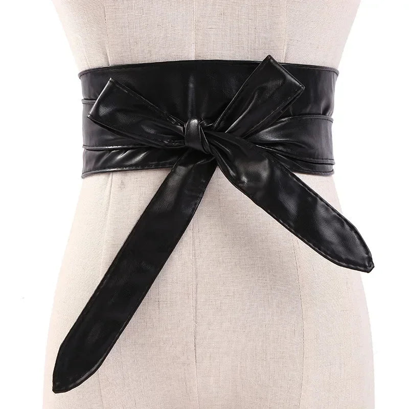 Women's Girdles Fashionable PU Wide Belts Solid Color Beautiful Belts Woman Tight Girdles Apparel Accessories