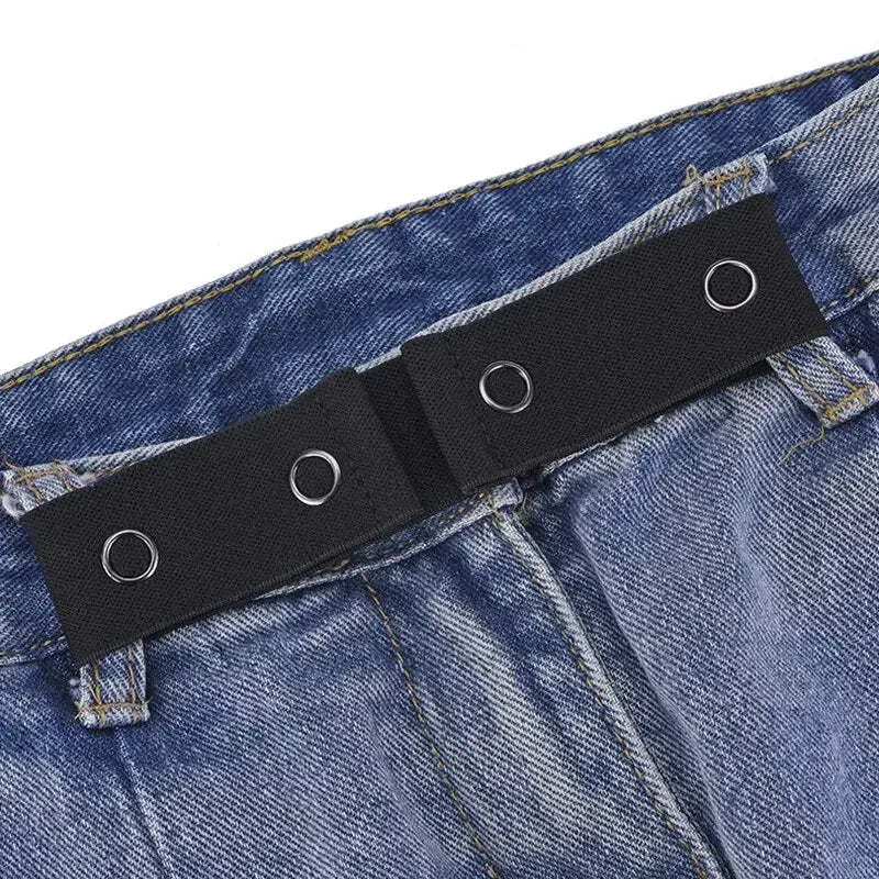 Invisible Jeans Belt Buckle Free Elastic Women's Belt Buckle Extension Elastic Expansion Adjustment Buckle Elastic Men Lazy Belt