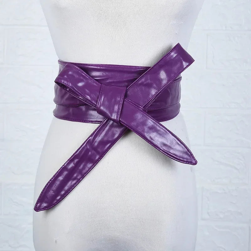 Women's Girdles Fashionable PU Wide Belts Solid Color Beautiful Belts Woman Tight Girdles Apparel Accessories