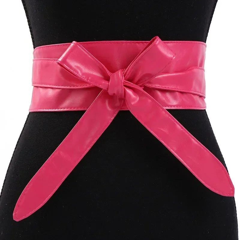 Women's Girdles Fashionable PU Wide Belts Solid Color Beautiful Belts Woman Tight Girdles Apparel Accessories