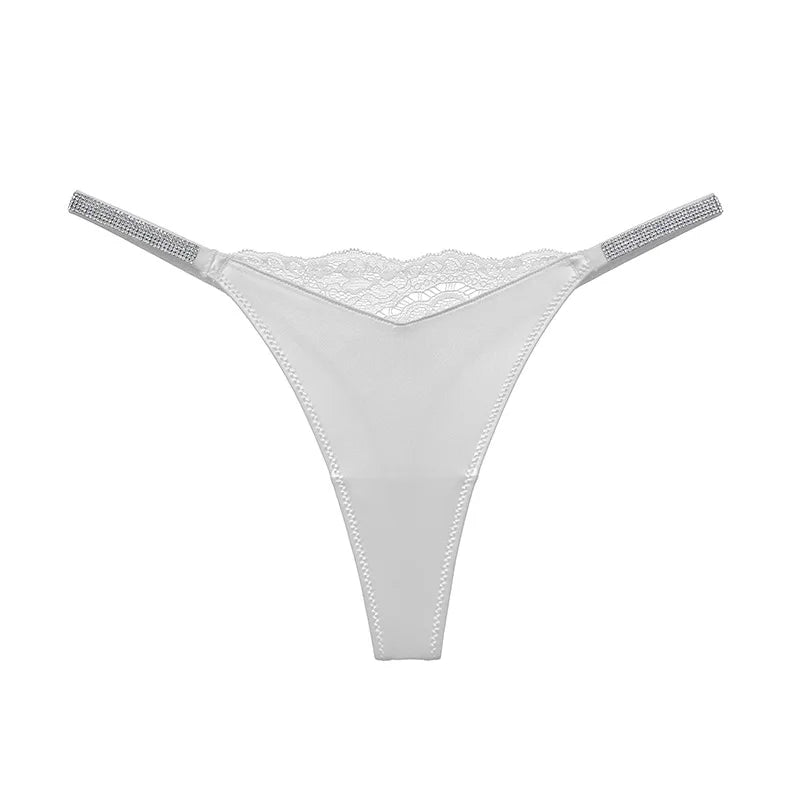 Sexy Lingerie Underwear Thong LOVE Rhinestone LACE G-String Diamond Pink Fashion Female Beachwear T-Back Fitness Women Panties
