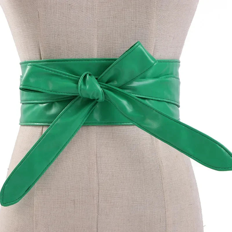 Women's Girdles Fashionable PU Wide Belts Solid Color Beautiful Belts Woman Tight Girdles Apparel Accessories