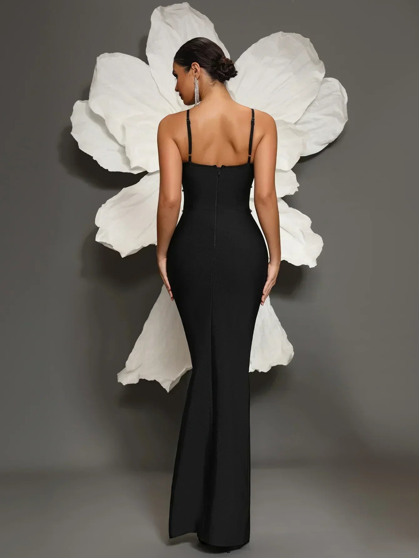 Bandage Dresses 2025 Elegant Dresses Female Luxury Party High Quality Bandage Dresses Handmade Sequins Slit Dinner Dress