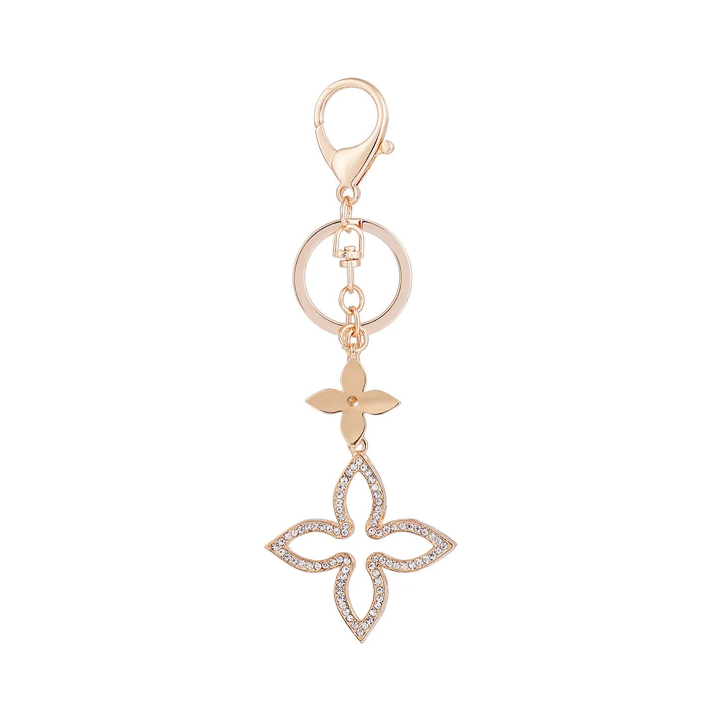 Love Clover Creative Gift Key Chain Alloy Rhinestone Key Chain Bag Pendant Women Handbag Charm Car Accessories Small Gift