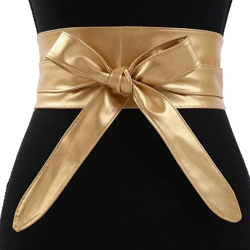 Women's Girdles Fashionable PU Wide Belts Solid Color Beautiful Belts Woman Tight Girdles Apparel Accessories